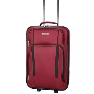 3 piece Tag Red and Black Wheeled Travel Bag